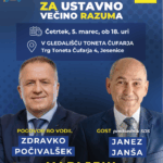 Pogovorni večer na Jesenicah: Gost bosta Janez Janša in Zdravko Počivalšek