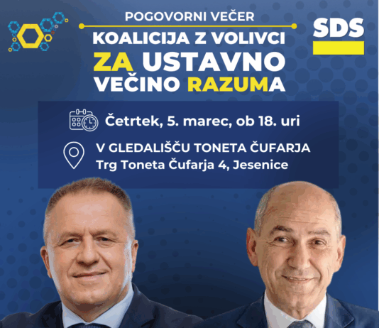 Pogovorni večer na Jesenicah: Gost bosta Janez Janša in Zdravko Počivalšek